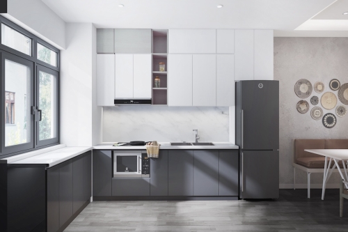 Κουζίνα, ντουλάπια κουζίνας, pvc, ακρυλικό, pet, οικονομική κουζίνα, έπιπλα κουζίνας, κουζίνες, kitchen art, kitchen, μοντέρνα κουζίνα, minimal kitchen design, Alcyone